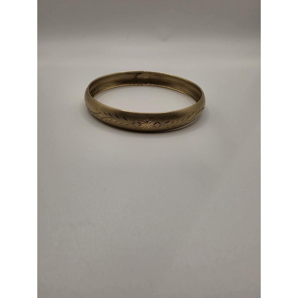 Vintage Etched 14k Gold Filled Bangle TK